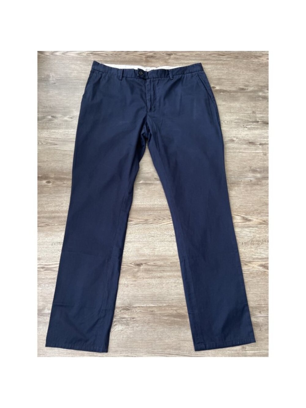 REISS‎ Roadster Pants Mens 36x32 Dark Blue Navy Straight Fit Chino Cotton Twill